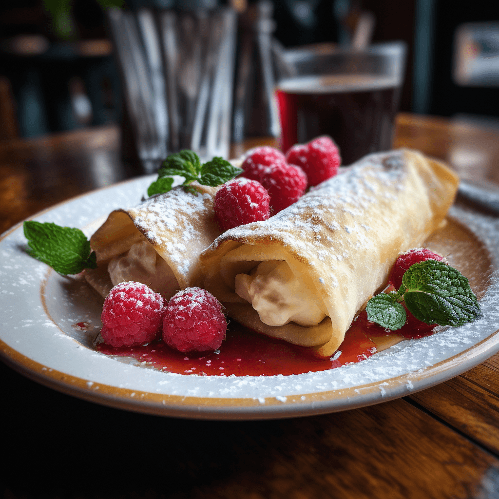 Cheese Blintzes with Raspberries