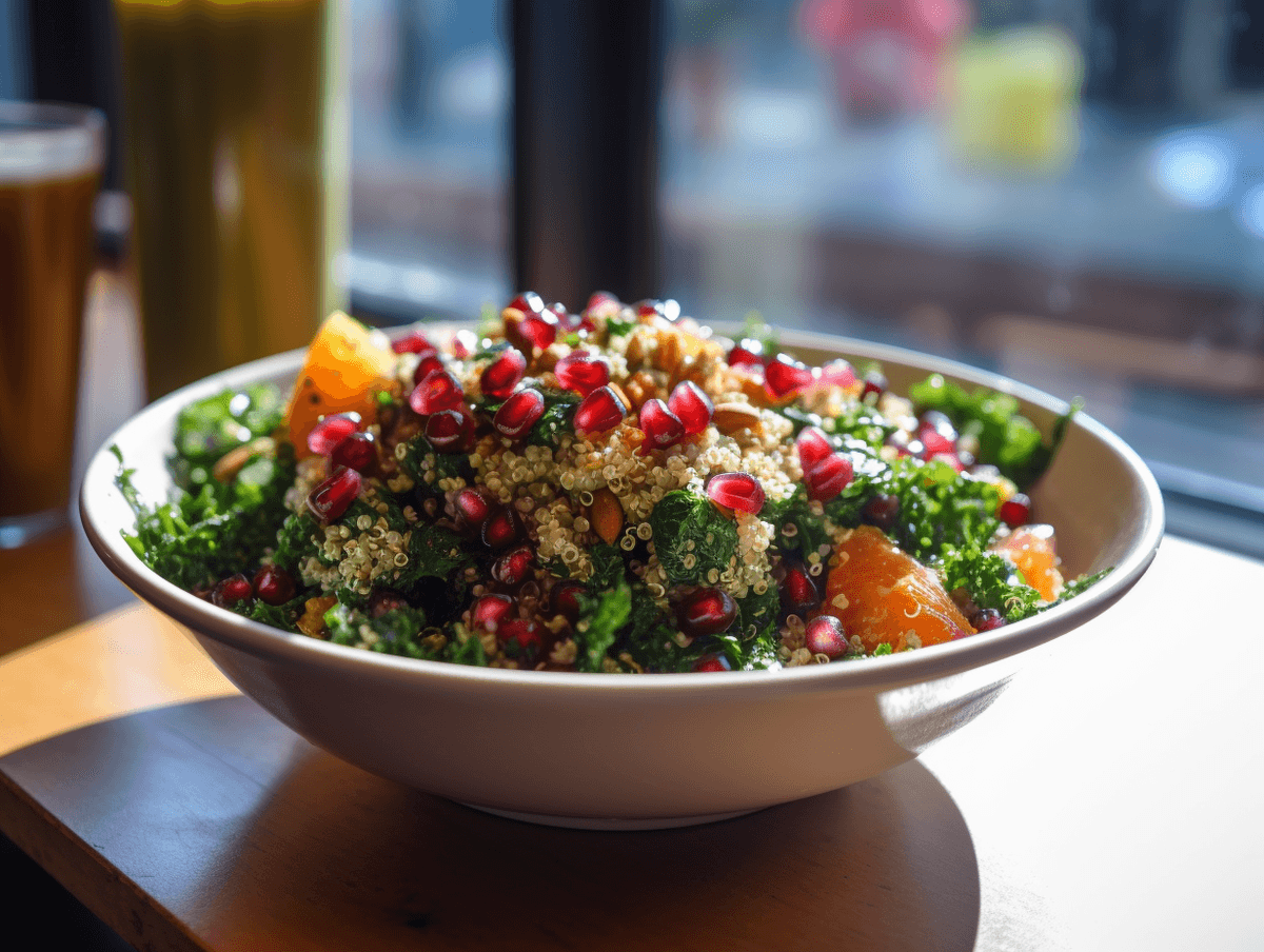Quinoa Kale Pomegranate Salad